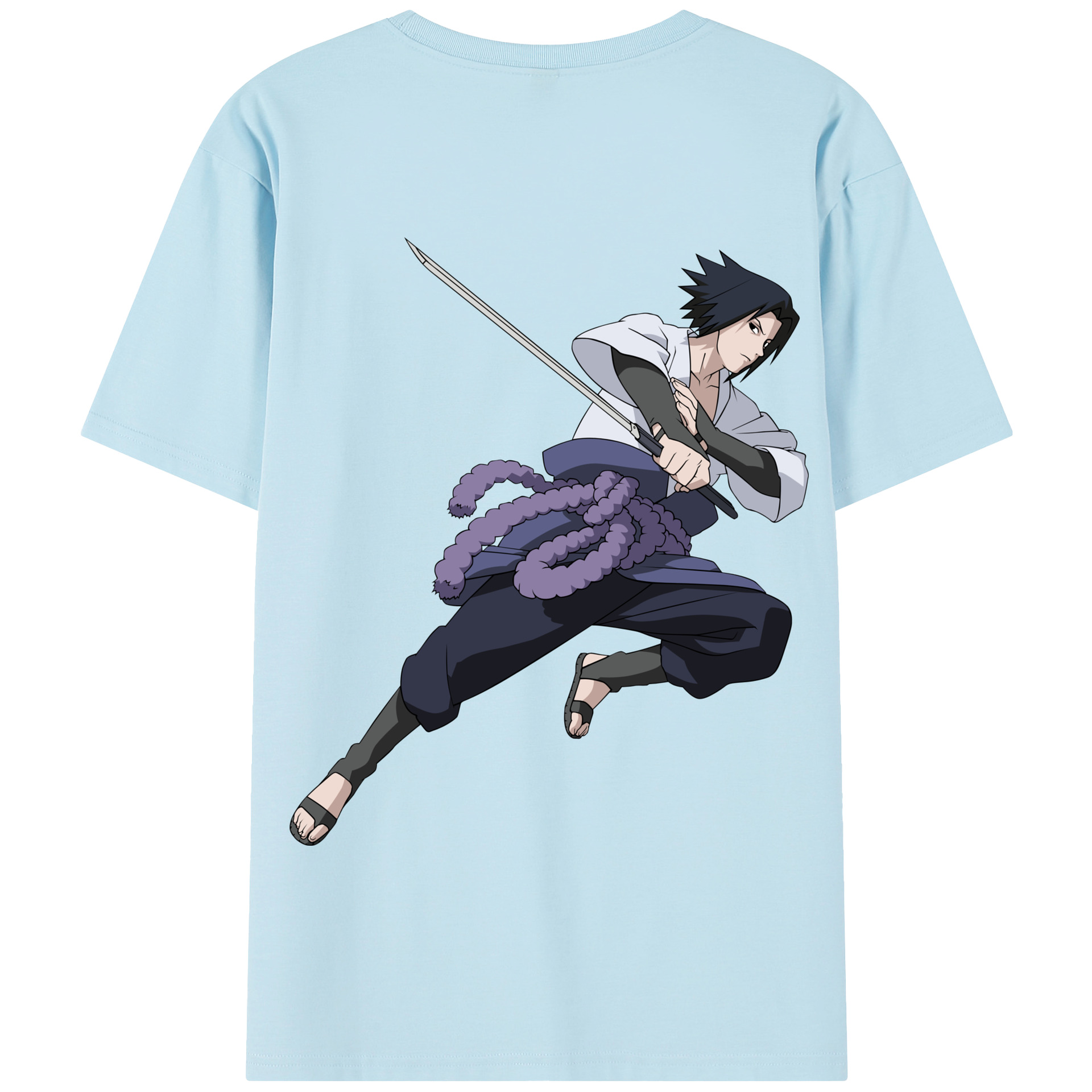 （画像用） NARUTO -ナルト- うちは サスケ Uchiha Sasuke 綿100％半袖Tシャツ（背面プリント）